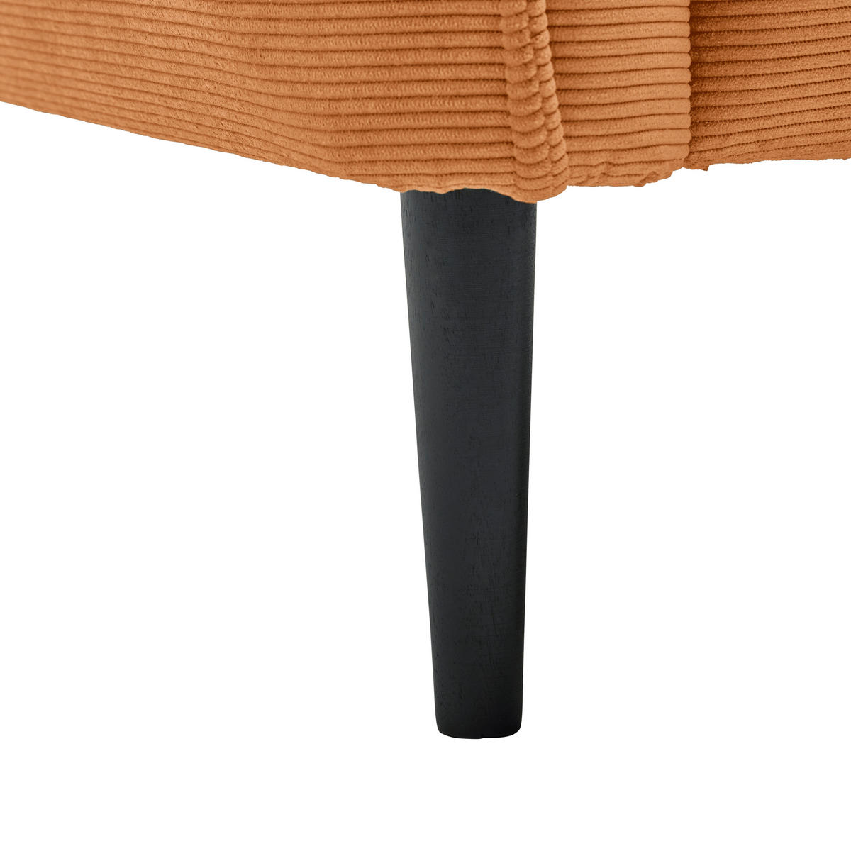 2-SITZER-SOFA Cord Orange  - Schwarz/Orange, Modern, Holz/Textil (150/85/92cm) - MID.YOU