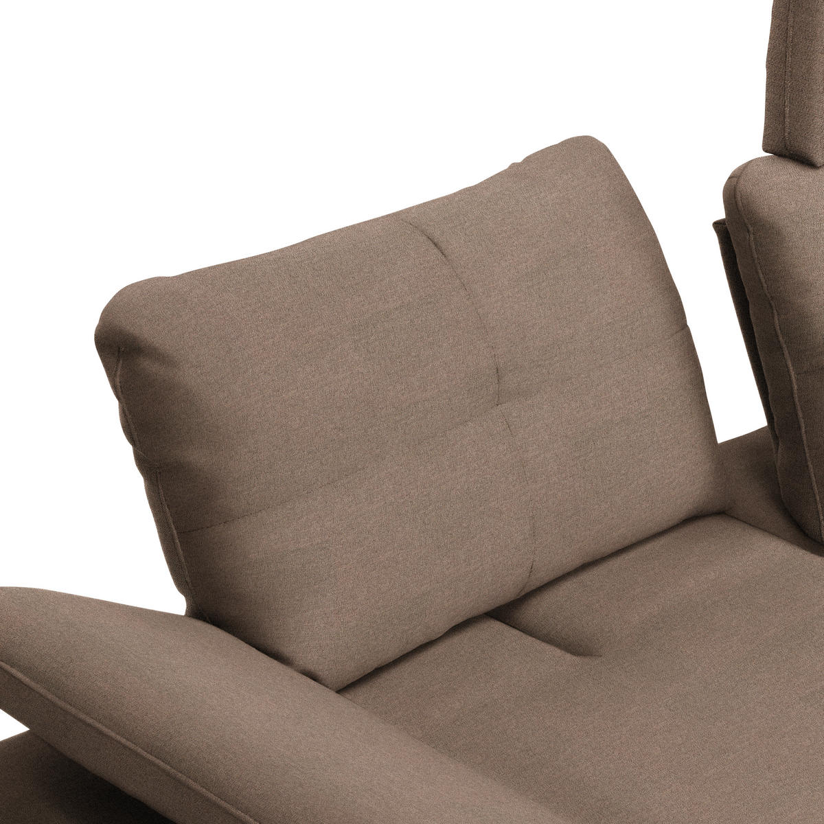 ECKSOFA in Webstoff Graubraun  - Graubraun/Schwarz, Design, Textil/Metall (301/179cm) - Chilliano