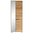 GARDEROBENSCHRANK  in 70/196/40 cm  - Eichefarben/Schwarz, KONVENTIONELL, Glas/Holz (70/196/40cm) - Linea Natura