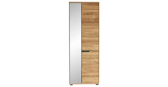 GARDEROBENSCHRANK  in 70/196/40 cm  - Eichefarben/Schwarz, KONVENTIONELL, Glas/Holz (70/196/40cm) - Linea Natura