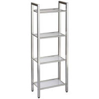 REGAL Weiß, Edelstahlfarben  - Edelstahlfarben/Schwarz, Design, Glas/Kunststoff (30,5/87/17cm)