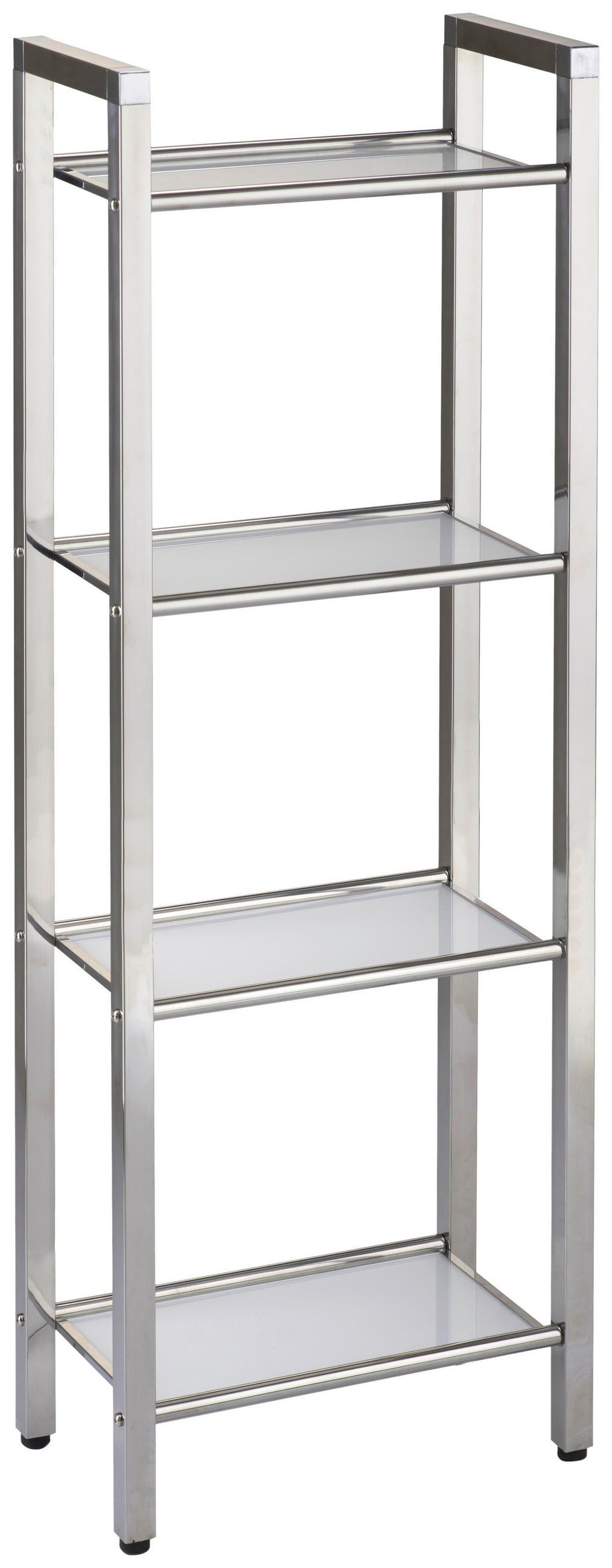 REGAL Weiß, Edelstahlfarben  - Edelstahlfarben/Schwarz, Design, Glas/Kunststoff (30,5/87/17cm)