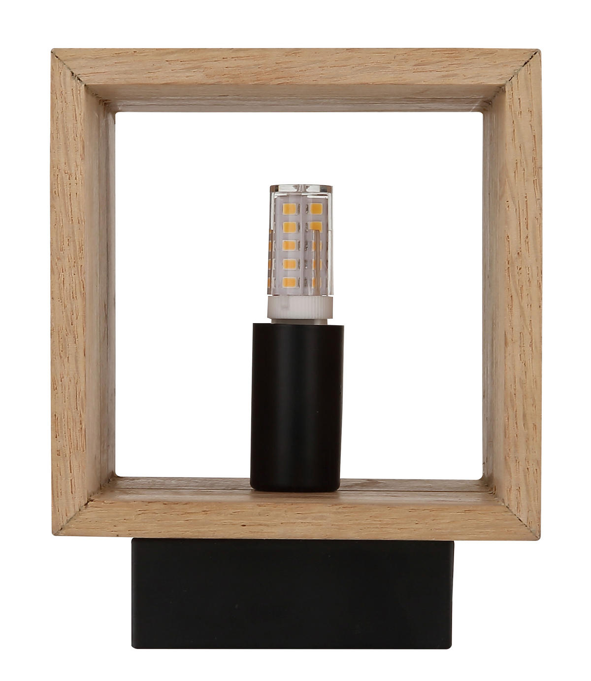 WANDLEUCHTE Edwin 11/11 cm  - Schwarz/Braun, Design, Holz/Metall (11/11cm) - Globo
