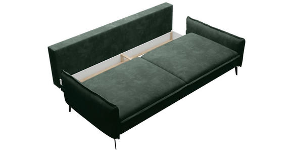 SCHLAFSOFA in Chenille Waldgrün - Waldgrün/Schwarz, KONVENTIONELL, Textil/Metall (223/89/107cm) - Carryhome