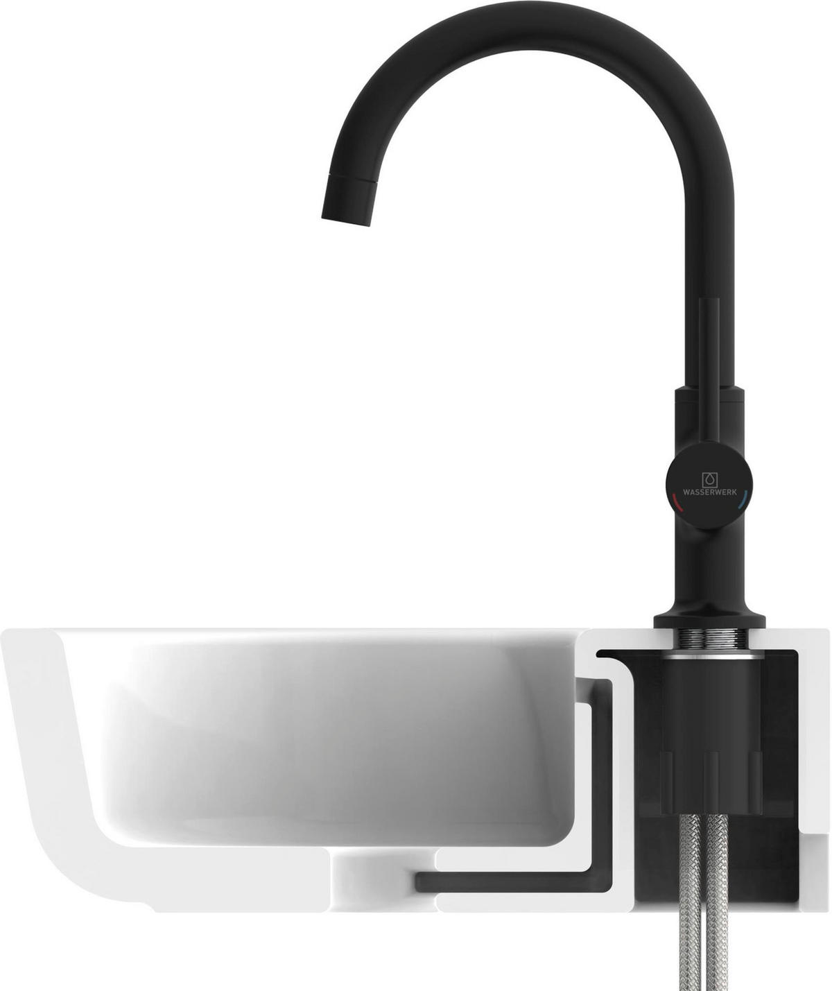 WASCHTISCHARMATUR 601406  - Schwarz, Basics, Metall (4,5/25,0/17,0cm)