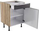 ECKKÜCHE 200/270 cm  in Anthrazit, Eichefarben  - Edelstahlfarben/Eichefarben, Basics, Holzwerkstoff/Metall (200/270cm) - Optifit