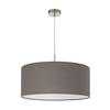 HÄNGLAMPA 53/110 cm  - brun/nickelfärgad, Klassisk, metall/textil (53/110cm) - Eglo
