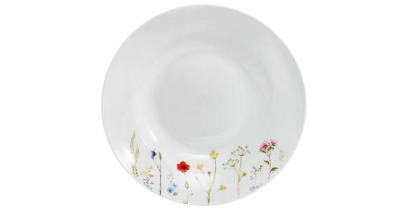 SUPPENTELLER Wildflower 22,5 cm   - Multicolor/Weiß, Basics, Keramik (22,5cm) - Novel