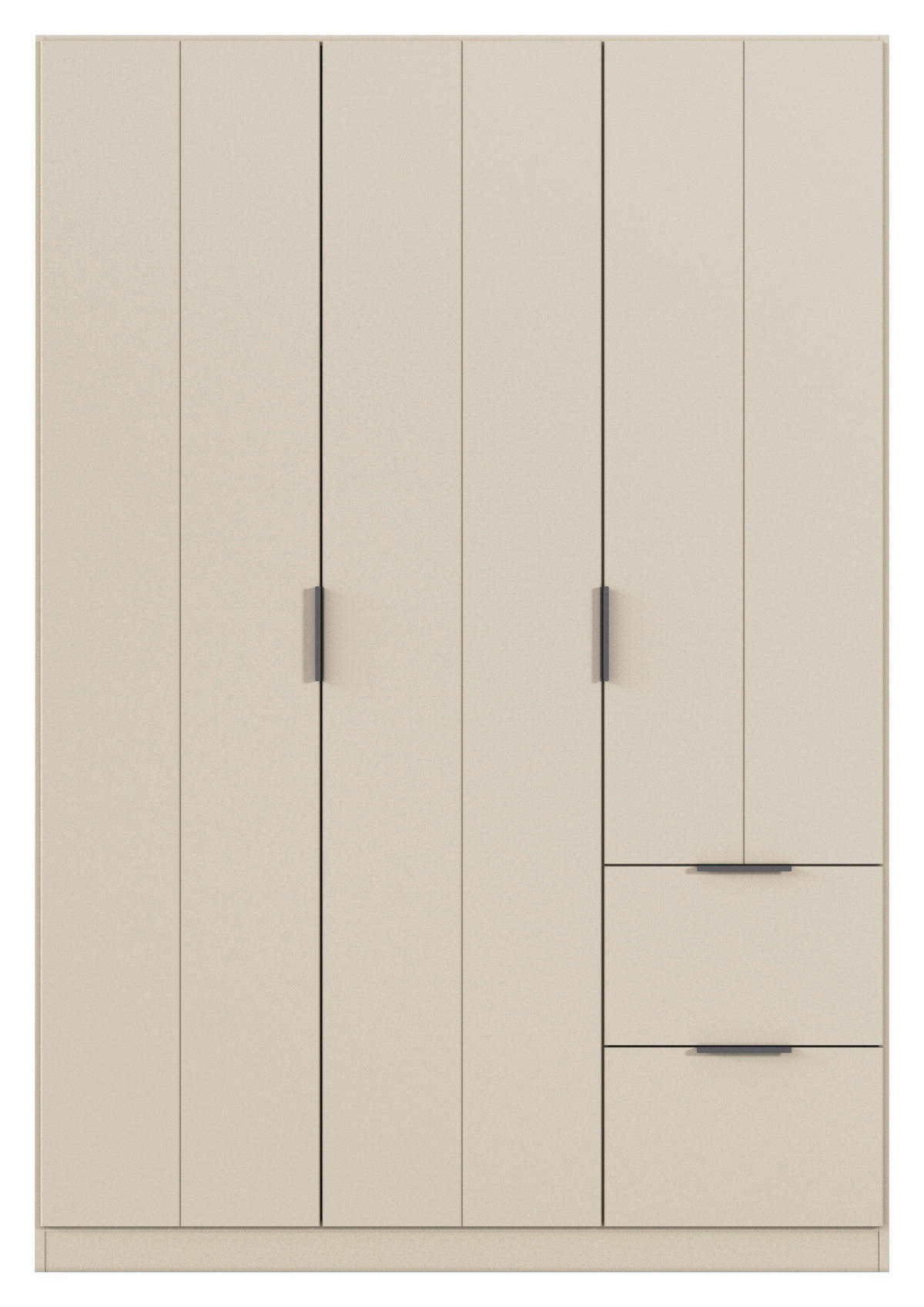 GARDEROB MED GÅNGJÄRN 136/197/54 cm 3-dörrar - champagne/grå, Modern, metall/trämaterial (136/197/54cm) - Rauch Möbel