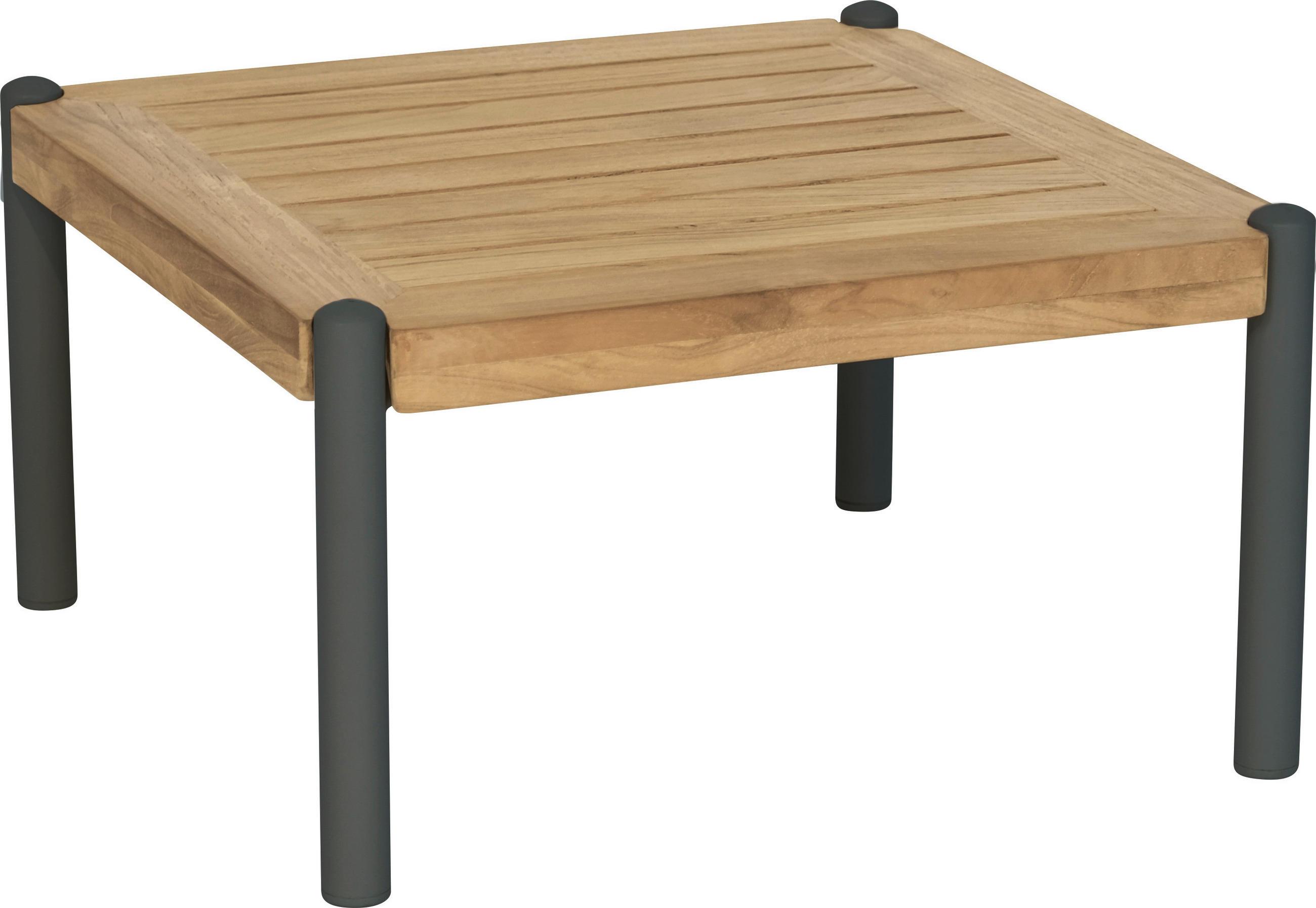 GARTENBEISTELLTISCH 50/50/28 cm Holz, Metall  - Anthrazit/Teakfarben, Basics, Holz/Metall (50/50/28cm) - Stern