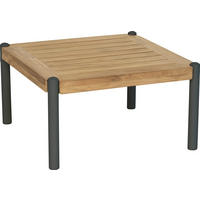 GARTENBEISTELLTISCH 50/50/28 cm Holz, Metall  - Anthrazit/Teakfarben, Basics, Holz/Metall (50/50/28cm) - Stern