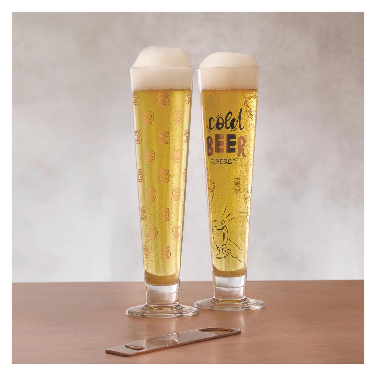 BIERGLAS 385 ml  - Transparent/Kupferfarben, Basics, Glas (7,5/24,9cm) - Ritzenhoff