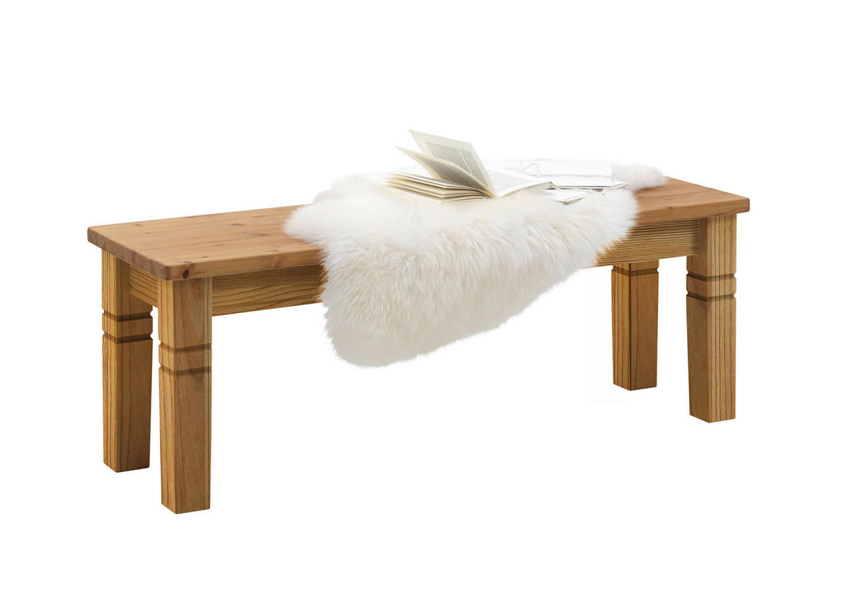 SITZBANK 130/46/40 cm Laugenfarbig Kiefer massiv  - Laugenfarbig, ROMANTIK / LANDHAUS, Holz (130/46/40cm) - Boxxx