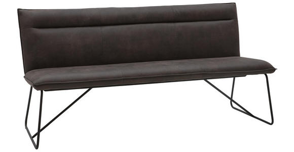 SITZBANK 220/88/66 cm in Anthrazit, Schwarz - Anthrazit/Schwarz, Design, Textil/Metall (220/88/66cm) - Valnatura