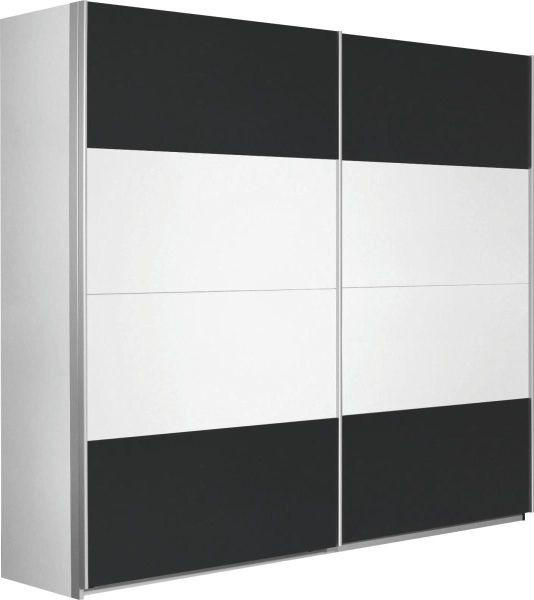 GARDEROB MED SKJUTDÖRRAR 226/210/62 cm 2-dörrar - vit/aluminiumfärg, Design, metall/trämaterial (226/210/62cm) - Xora