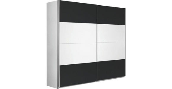 SCHWEBETÜRENSCHRANK  in Grau, Weiß  - Alufarben/Weiß, Design, Holzwerkstoff/Metall (226/210/62cm) - Xora