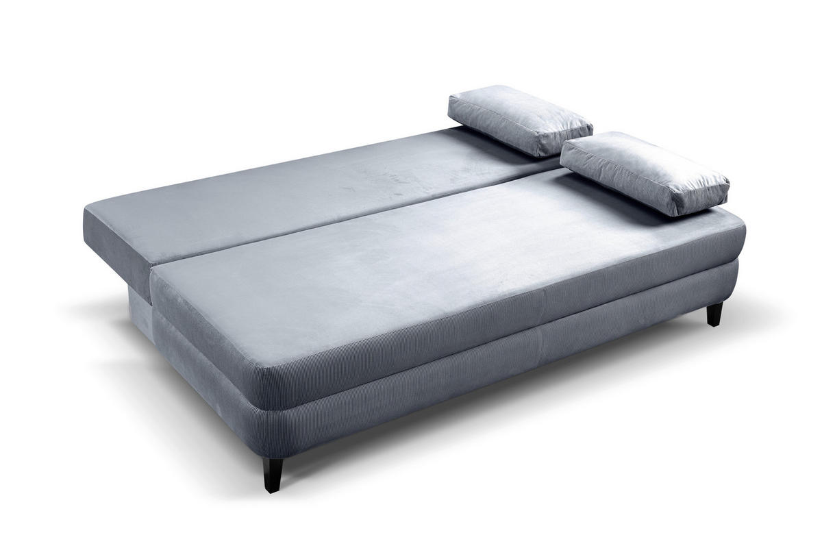 SCHLAFSOFA SORTO  mit Liegefunktion Cord Blaugrau  - Blaugrau/Schwarz, Basics, Holz/Textil (200/91/100cm) - MID.YOU