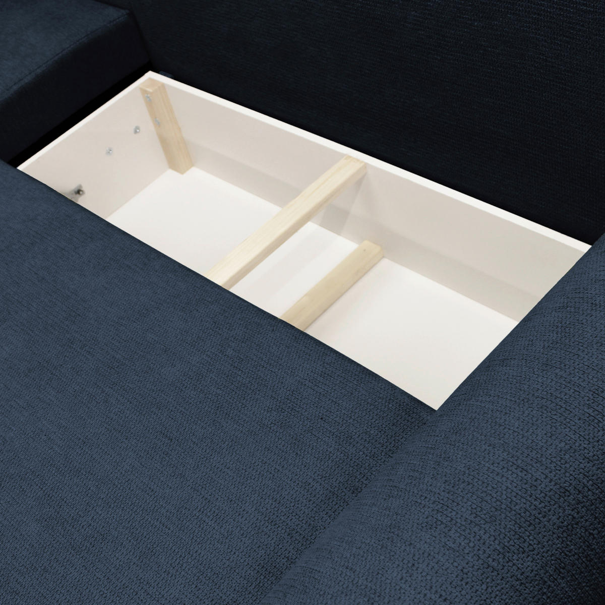 ECKSOFA Dunkelblau Struktur  - Schwarz/Dunkelblau, Design, Kunststoff/Textil (160/250cm) - MID.YOU