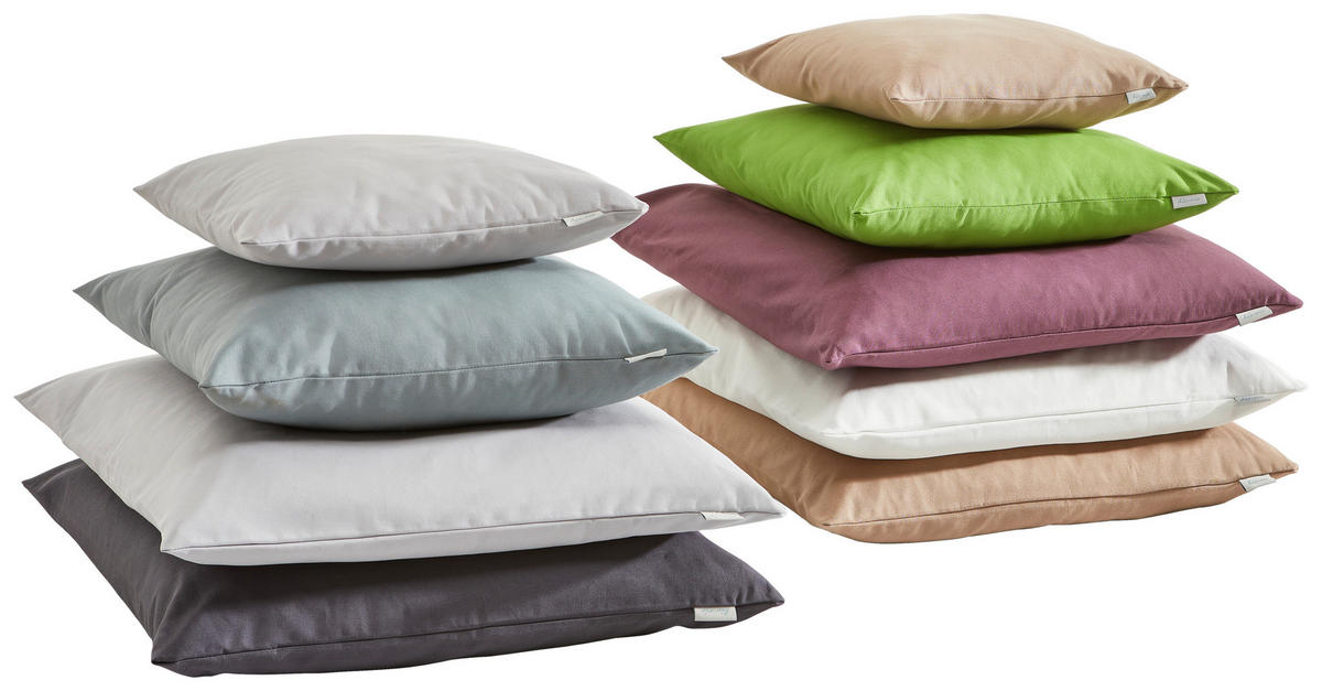 KISSENHÜLLE panama 40/40 cm  - Silberfarben/Hellgrau, Basics, Textil (40/40cm) - Bio:Vio