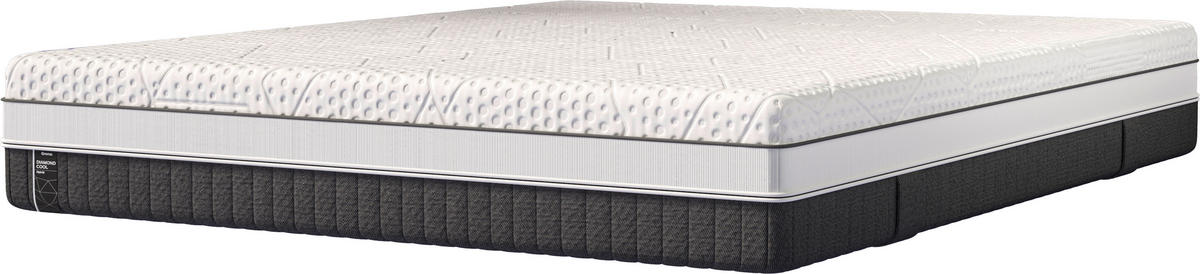 TASCHENFEDERKERNMATRATZE 180/200 cm, Höhe ca.: 27 cm, H2 = mittel, 7-Zonen - Weiß/Grau, Basics, Textil (180/200cm) - Emma