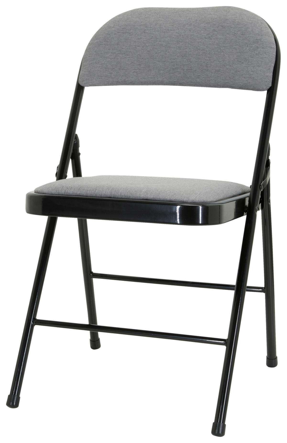 KLAPPSTUHL in Metall, Textil Schwarz, Hellgrau  - Hellgrau/Schwarz, Basics, Textil/Metall (44/80/49cm) - MID.YOU