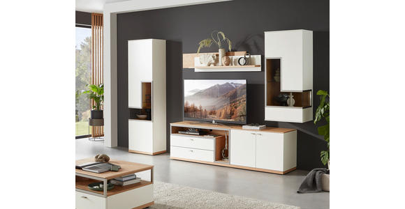 LOWBOARD  in 210,3/64,7/52 cm  - Eichefarben/Alufarben, Design, Holz/Holzwerkstoff (210,3/64,7/52cm) - Dieter Knoll