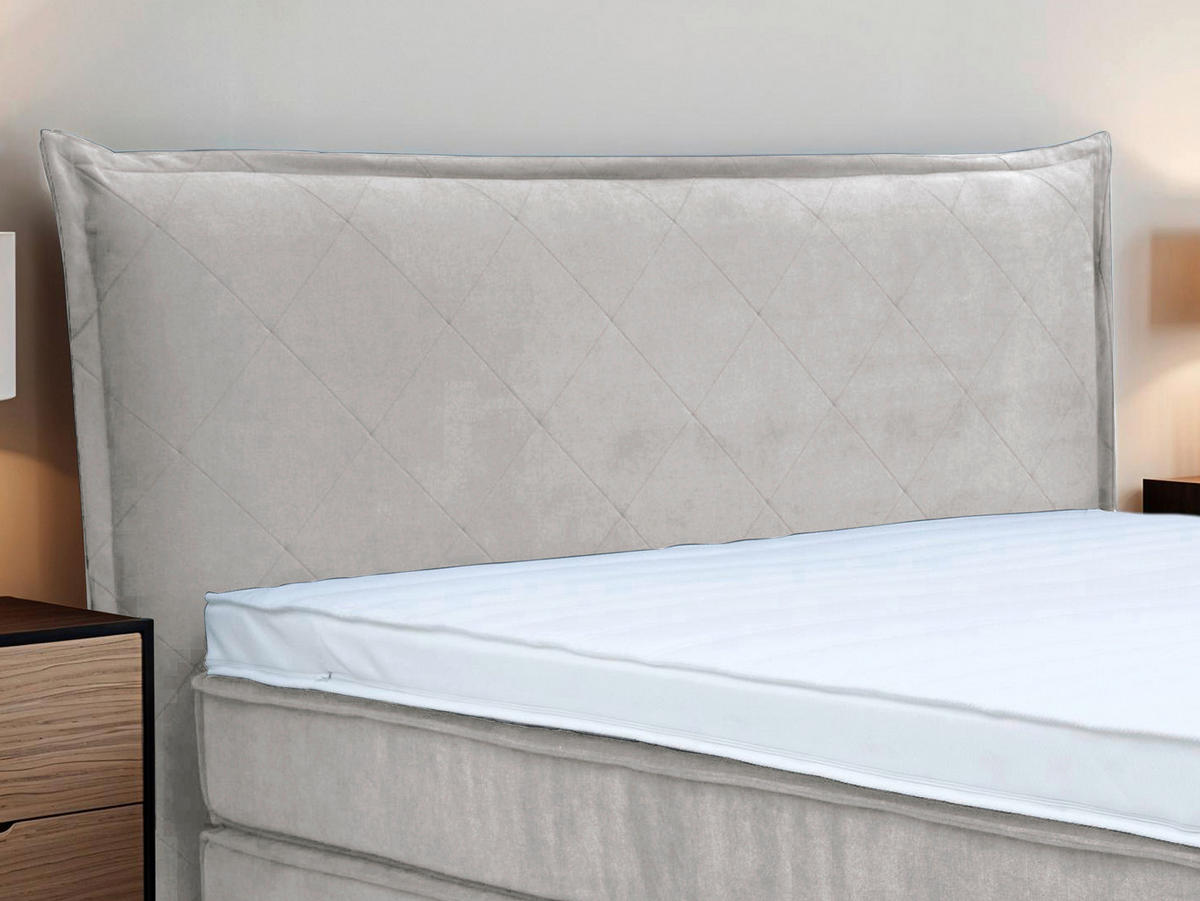 BOXSPRINGBETT 180/200 cm  in Hellgrau  - Hellgrau/Schwarz, Konventionell, Kunststoff/Textil (180/200cm) - Boxxx