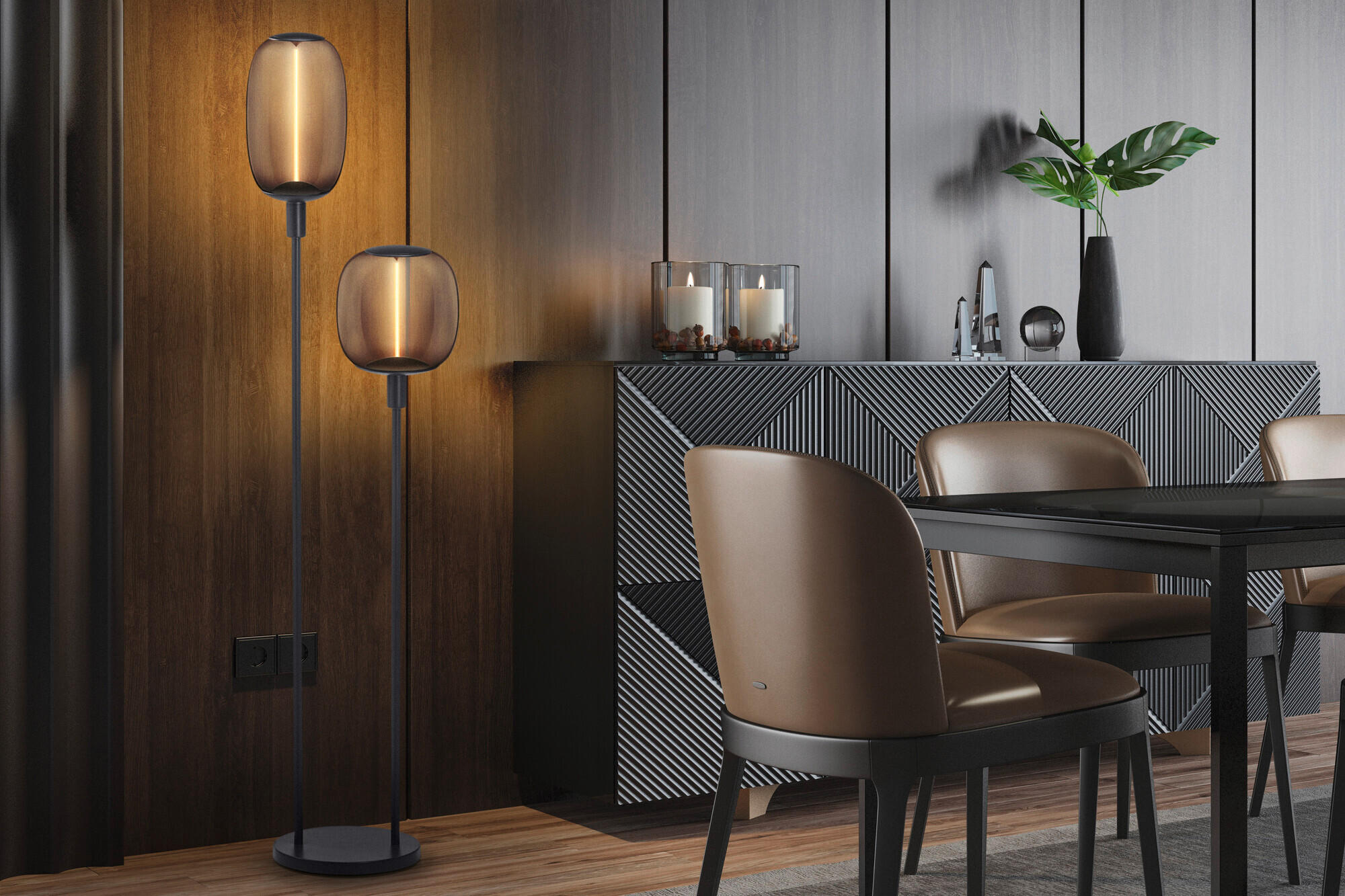 LEUCHTENFUß Decor Stick Floor 32/146 cm   - Dunkelgrau, Basics, Metall (32/146cm) - Ledvance