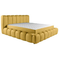 POLSTERBETT Lattenrost, Bettkasten Currygelb 160/200 cm  - Currygelb/Birkefarben, Trend, Holz/Kunststoff (160/200cm) - Esposa