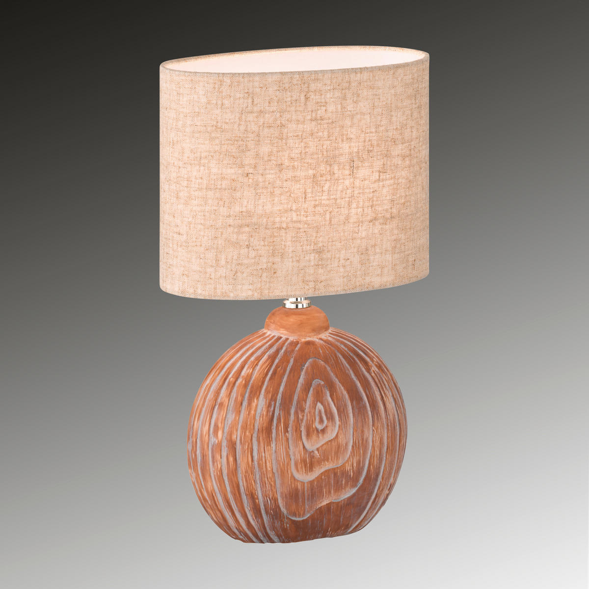 TISCHLEUCHTE - Sandfarben/Eukalyptusholzfarben, Design, Keramik/Textil (13/39/23cm) - Fischer & Honsel