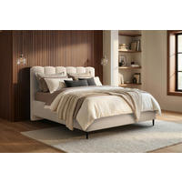 POLSTERBETT Lattenrost, Bettkasten Creme 140/200 cm  - Creme/Schwarz, MODERN, Holz/Holzwerkstoff (140/200cm) - MID.YOU