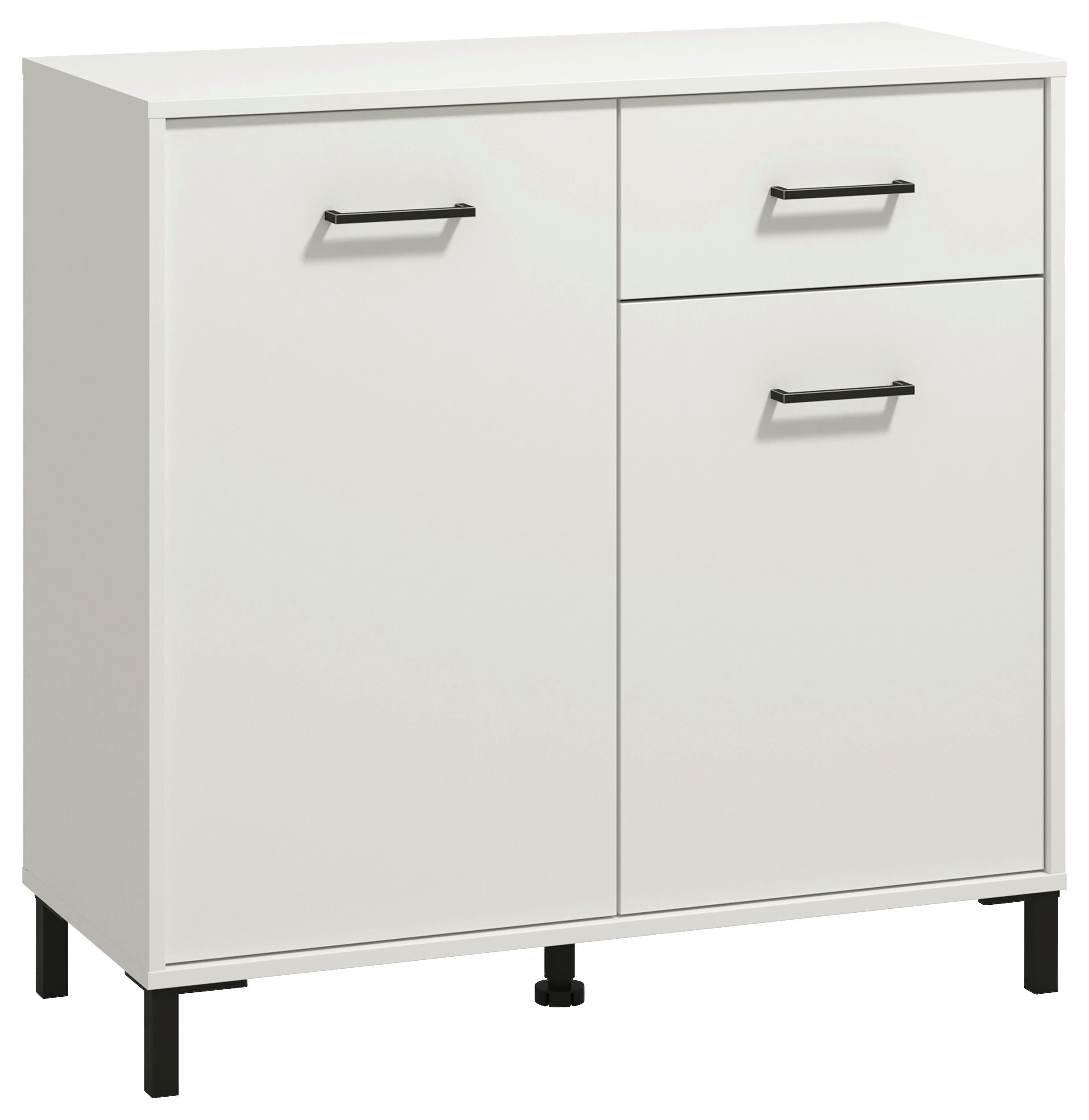 KOMODA, bela  - črna/bela, Konvencionalno, umetna masa/leseni material (93/90/40cm) - Carryhome