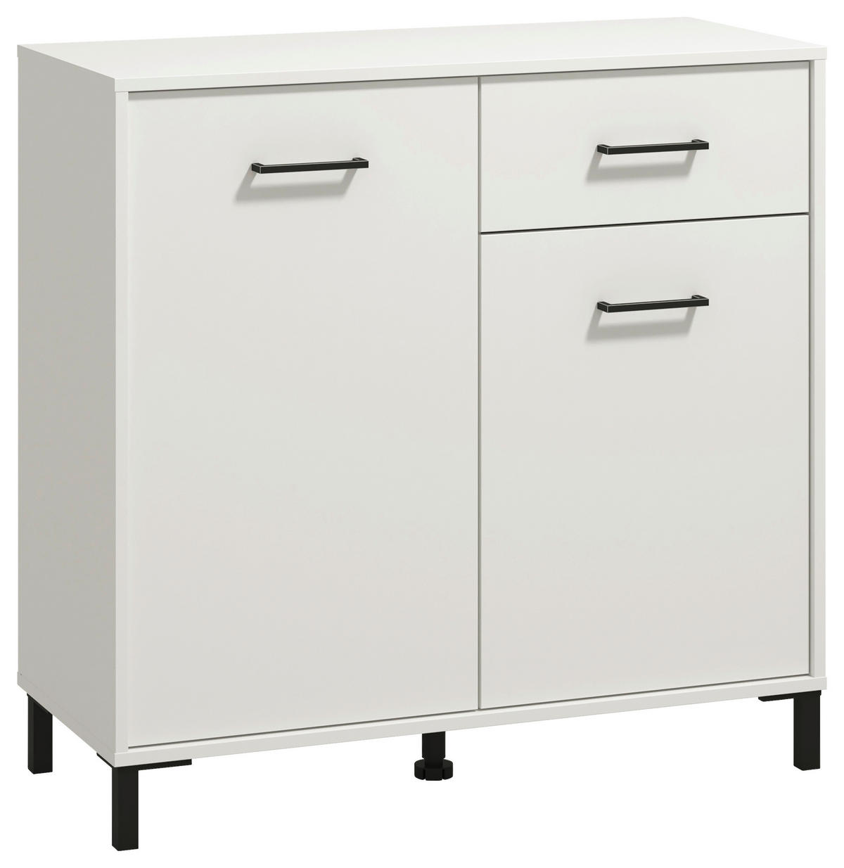 KOMODA, bela  - črna/bela, Konvencionalno, umetna masa/leseni material (93/90/40cm) - Carryhome