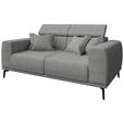 2-SITZER-SOFA  in Webstoff Grau  - Schwarz/Grau, KONVENTIONELL, Textil/Metall (200/80/113cm) - Carryhome