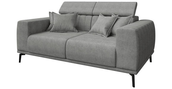 2-SITZER-SOFA  in Webstoff Grau  - Schwarz/Grau, KONVENTIONELL, Textil/Metall (200/80/113cm) - Carryhome