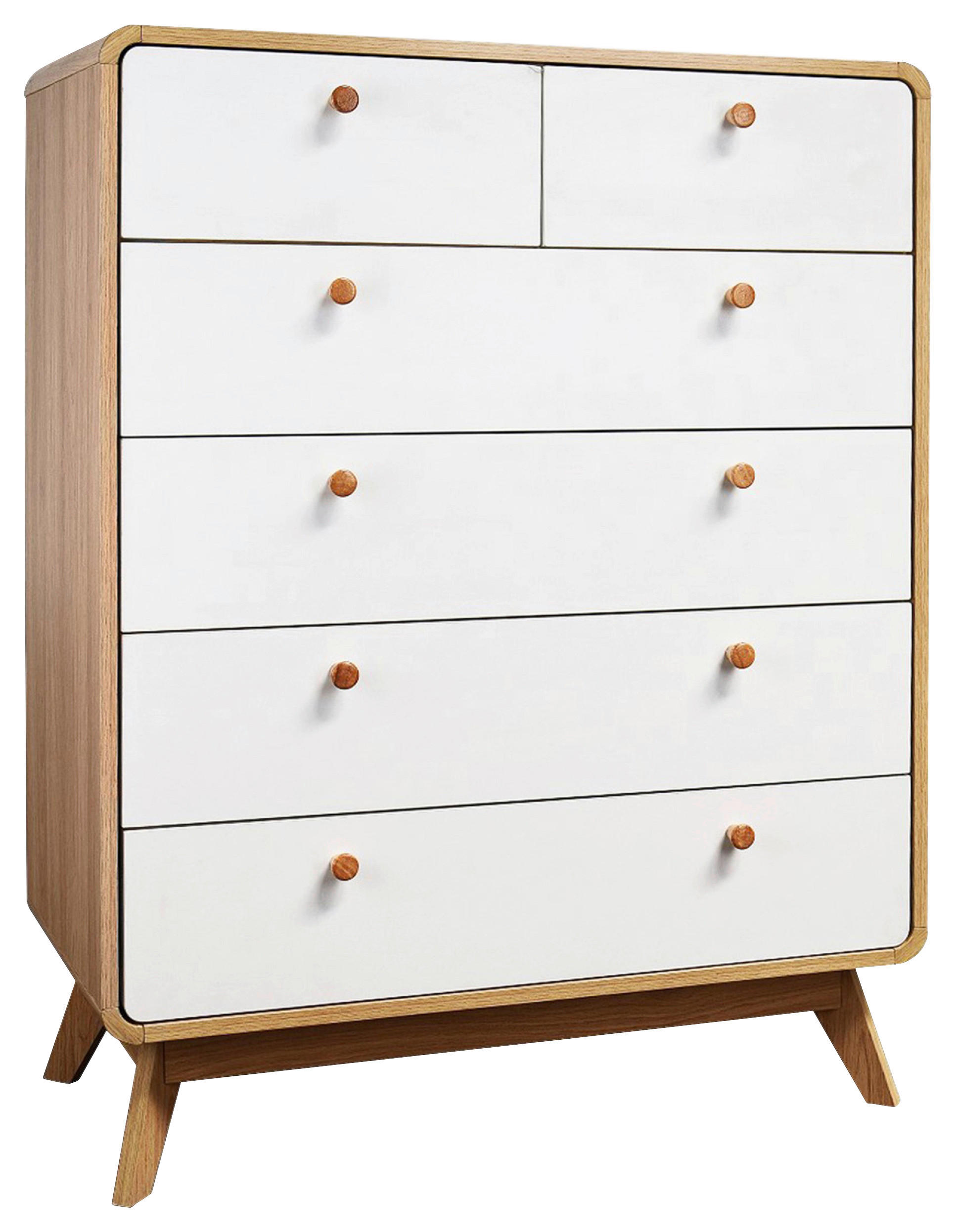 KOMMODE Cassie  in 81/104/39 cm  - Eichefarben/Weiß, Design, Holzwerkstoff (81/104/39cm) - MID.YOU