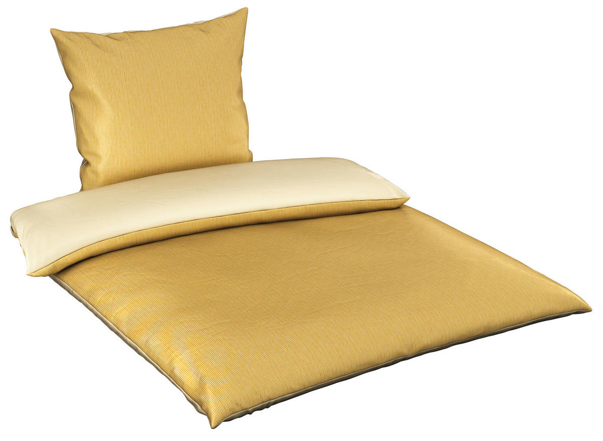 OBOUSTRANNÉ POVLEČENÍ, satén, žlutá, 135/200 cm - žlutá, Basics, textil (135/200cm) - Bio:Vio