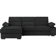 ECKSOFA in Webstoff Schwarz  166/258 cm  - Dunkelbraun/Schwarz, KONVENTIONELL, Kunststoff/Textil (166/258cm) - Cantus