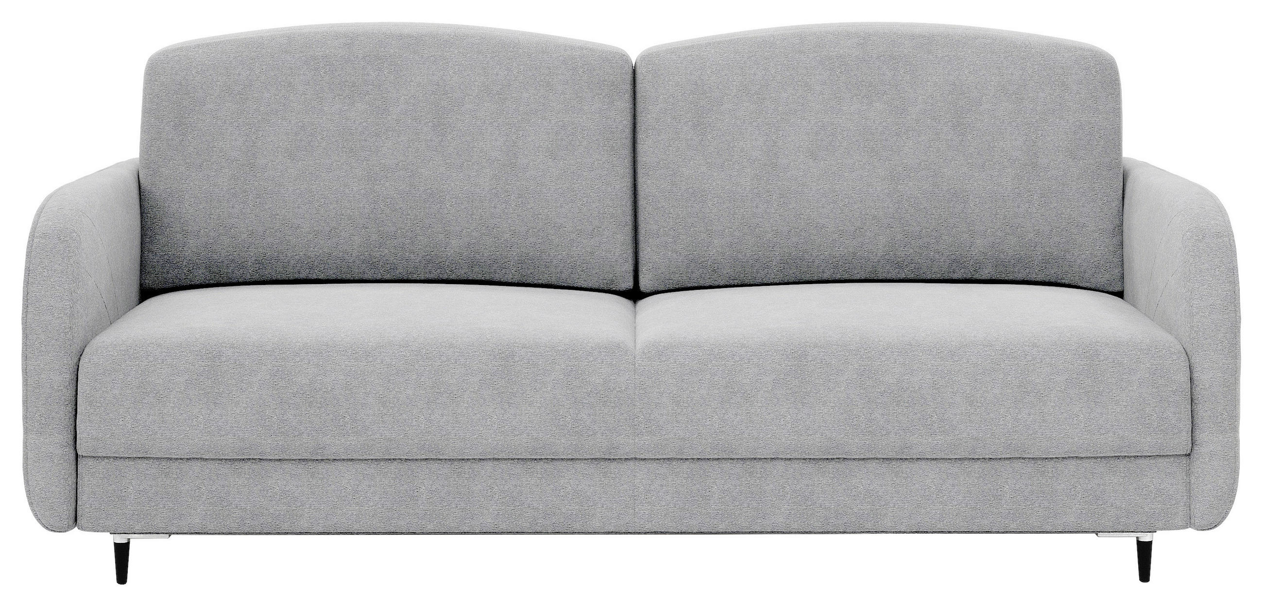 SCHLAFSOFA Chenille Grau  inkl. Rückenkissen, Bettkasten, Schlaffunktion, Rücken echt  - Schwarz/Grau, KONVENTIONELL, Textil/Metall (215/95/85cm) - Milino