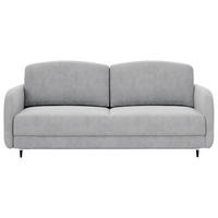 SCHLAFSOFA Chenille Grau  inkl. Rückenkissen, Bettkasten, Schlaffunktion, Rücken echt  - Schwarz/Grau, KONVENTIONELL, Textil/Metall (215/95/85cm) - Milino
