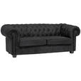 CHESTERFIELD-SOFA Webstoff Dunkelgrau  - Wengefarben/Dunkelgrau, LIFESTYLE, Holz/Textil (206/76,5/96cm) - Landscape