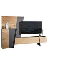 LOWBOARD Graphitfarben, Wildeiche  251/162/45,7 cm  - Wildeiche/Anthrazit, Natur, Holz/Holzwerkstoff (251/162/45,7cm) - Voglauer