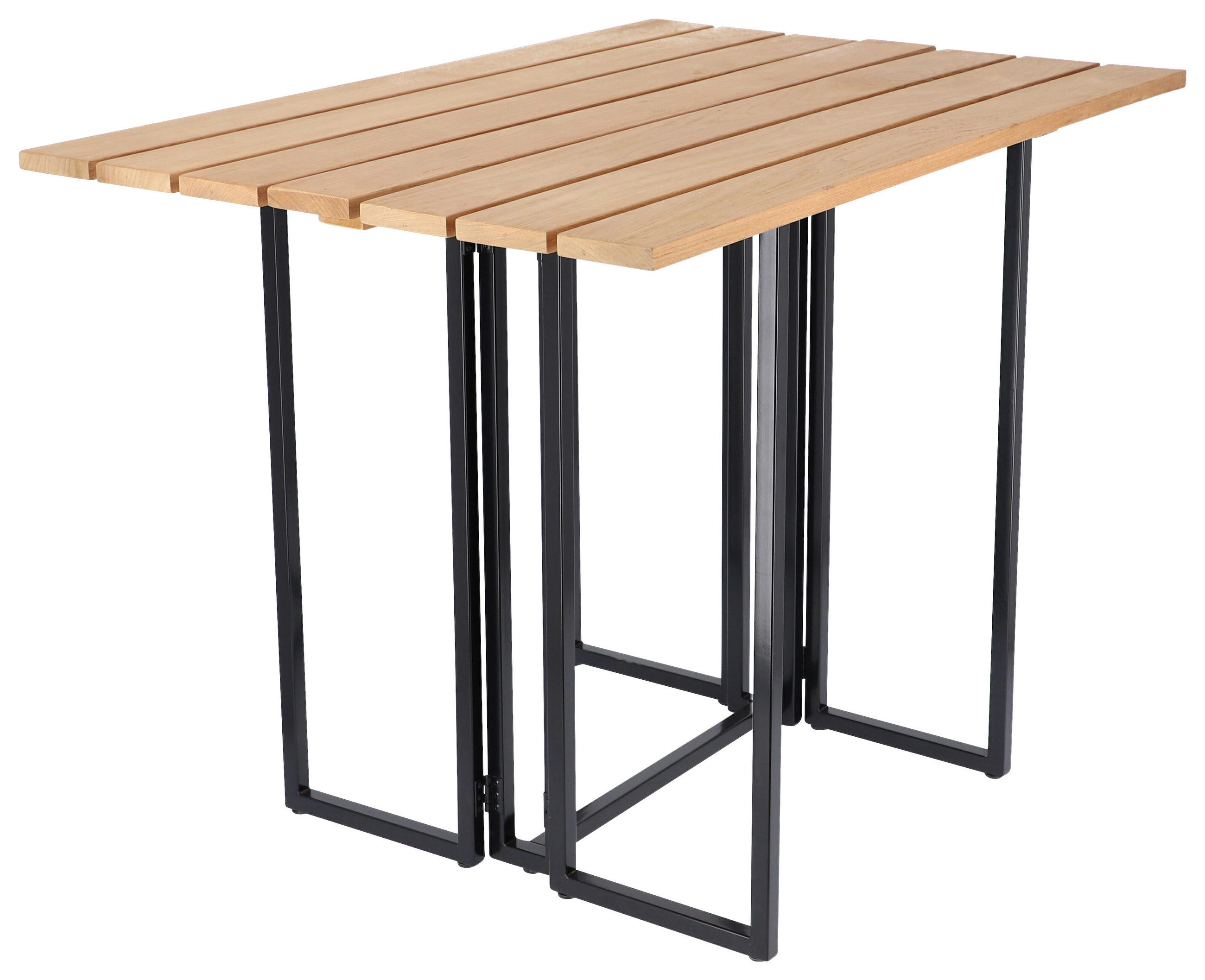 GARTENKLAPPTISCH 100/69/74 cm Holz rechteckig  - Schwarz/Teakfarben, KONVENTIONELL, Holz/Metall (100/69/74cm) - Jan Kurtz