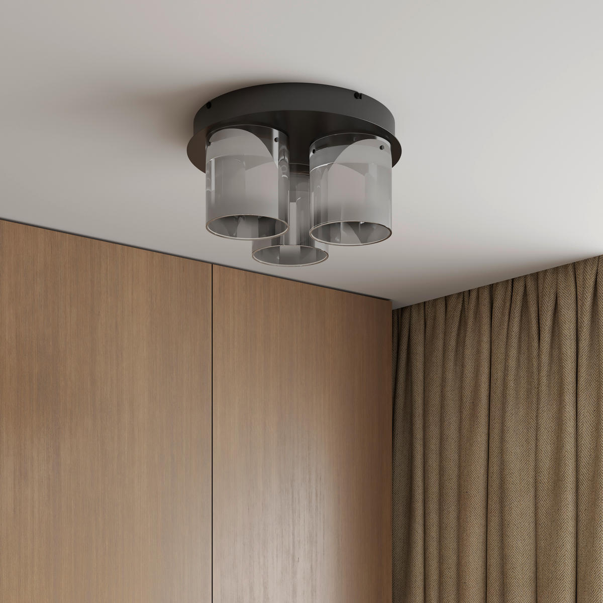 LED PLAFONJERA Baia  - crna, Dizajnerski, staklo/metal (49/25cm) - Dieter Knoll
