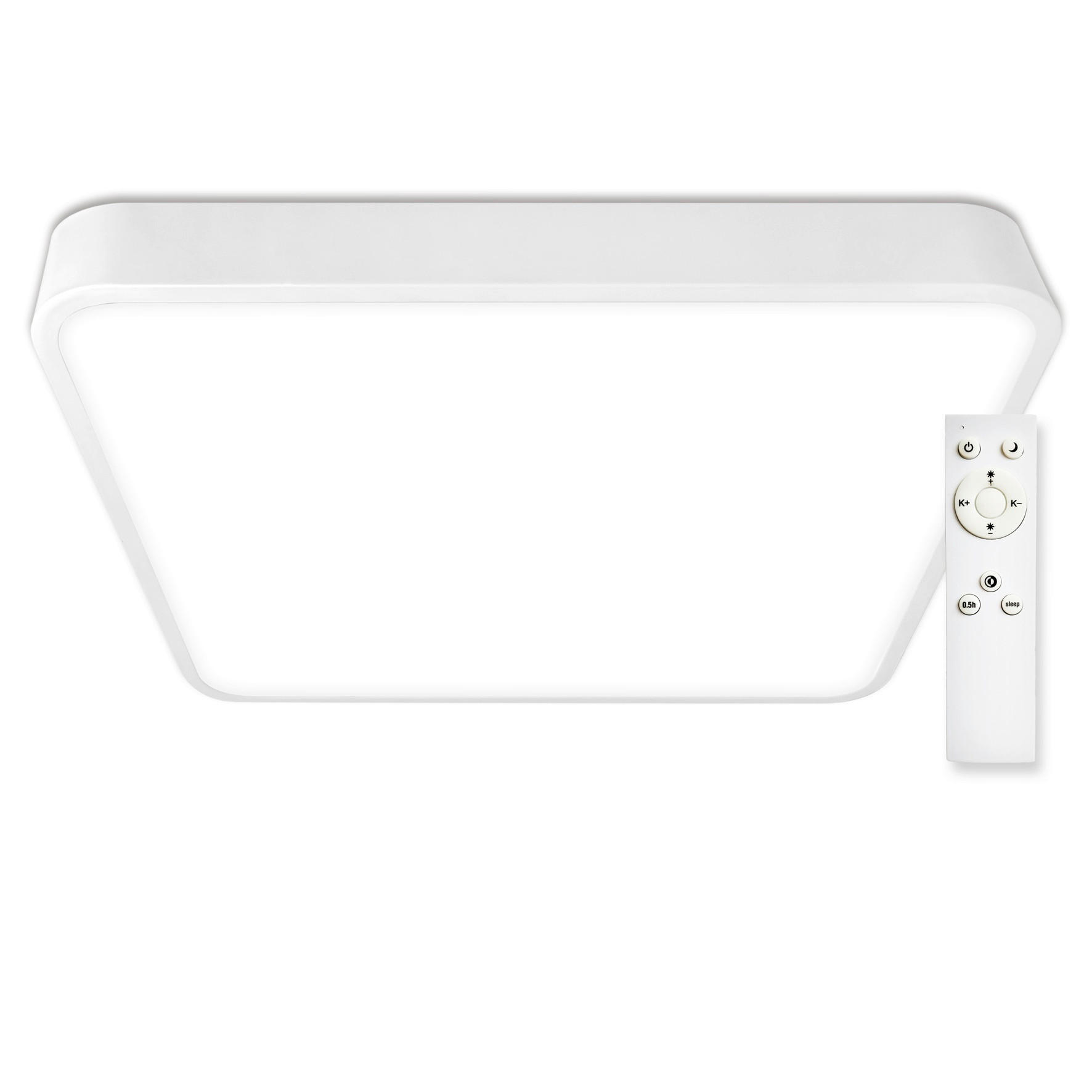 STROPNÉ LED SVIETIDLO, 60/60/5 cm - biela, Basics, kov/plast (60/60/5cm)