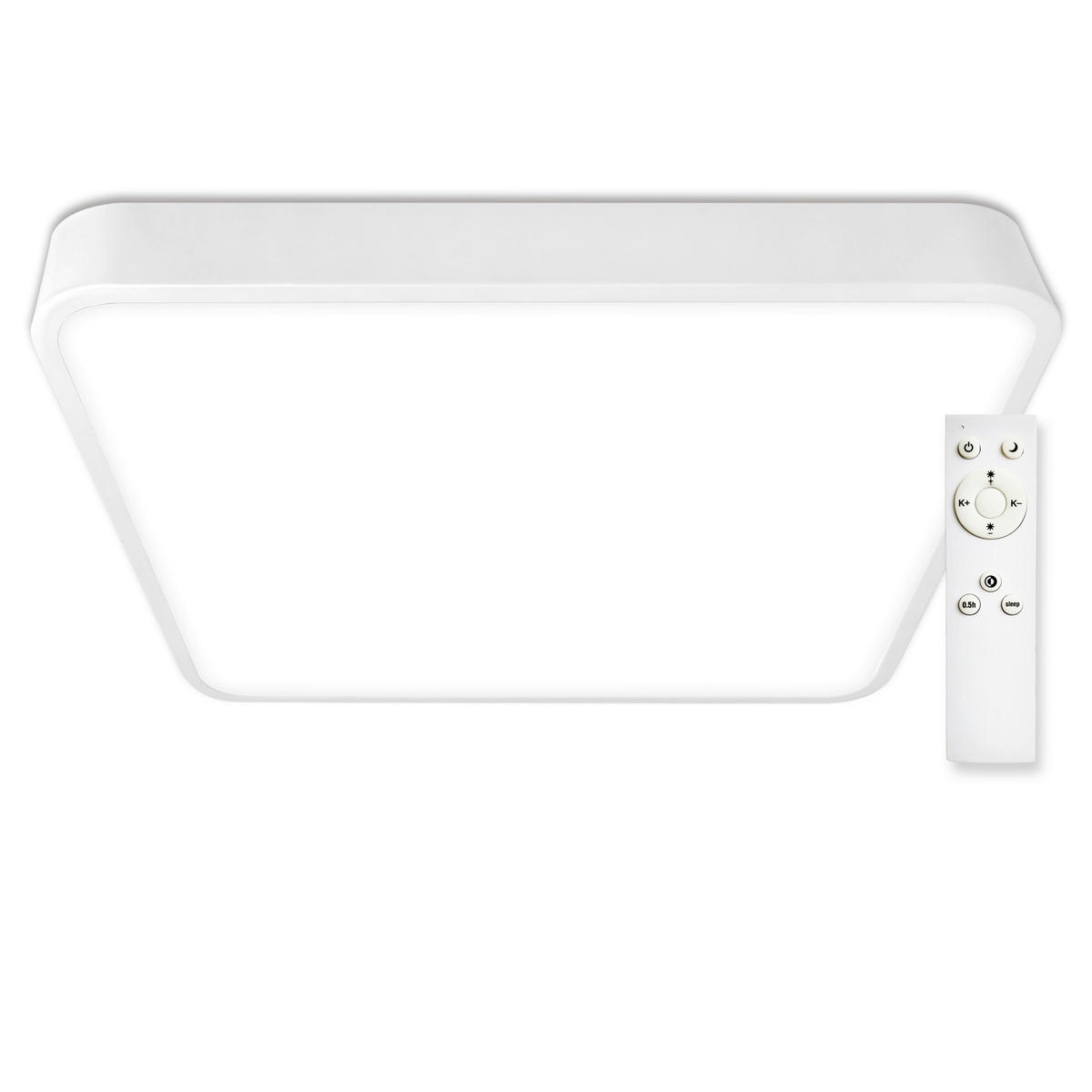 STROPNÉ LED SVIETIDLO, 60/60/5 cm - biela, Basics, kov/plast (60/60/5cm)
