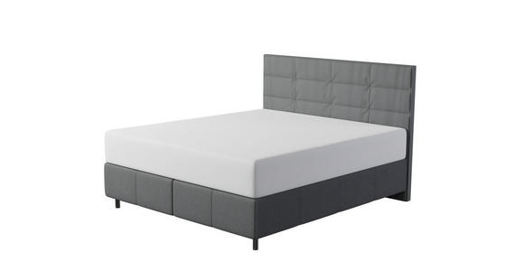 BOXSPRINGBETT 180/200 cm  in Schwarz  - Alufarben/Schwarz, KONVENTIONELL, Textil/Metall (180/200cm) - Dieter Knoll