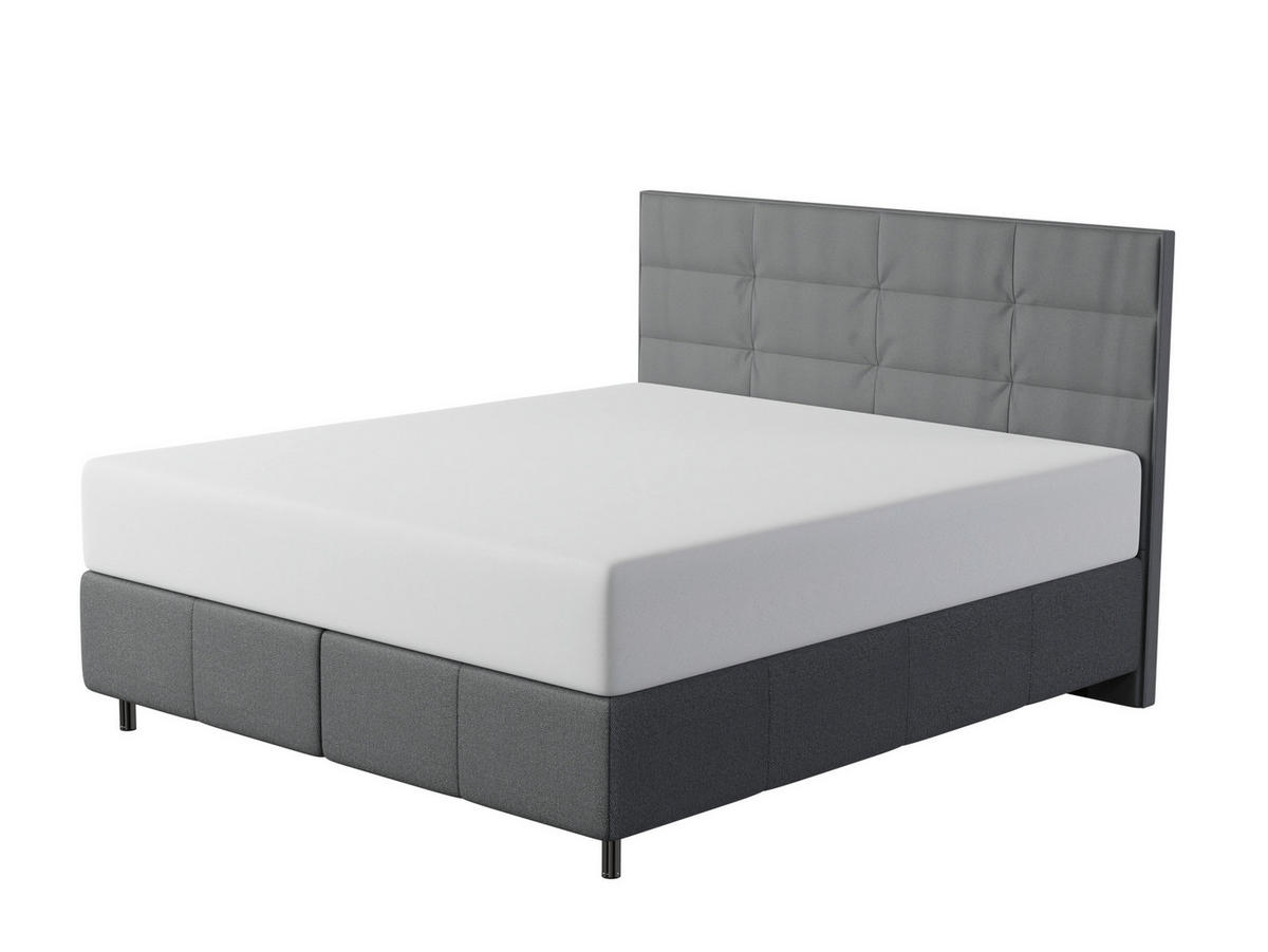 BOXSPRING KREVET 180/200 cm     crna  - crna/boje aluminija, Design, tekstil/metal (180/200cm) - Dieter Knoll