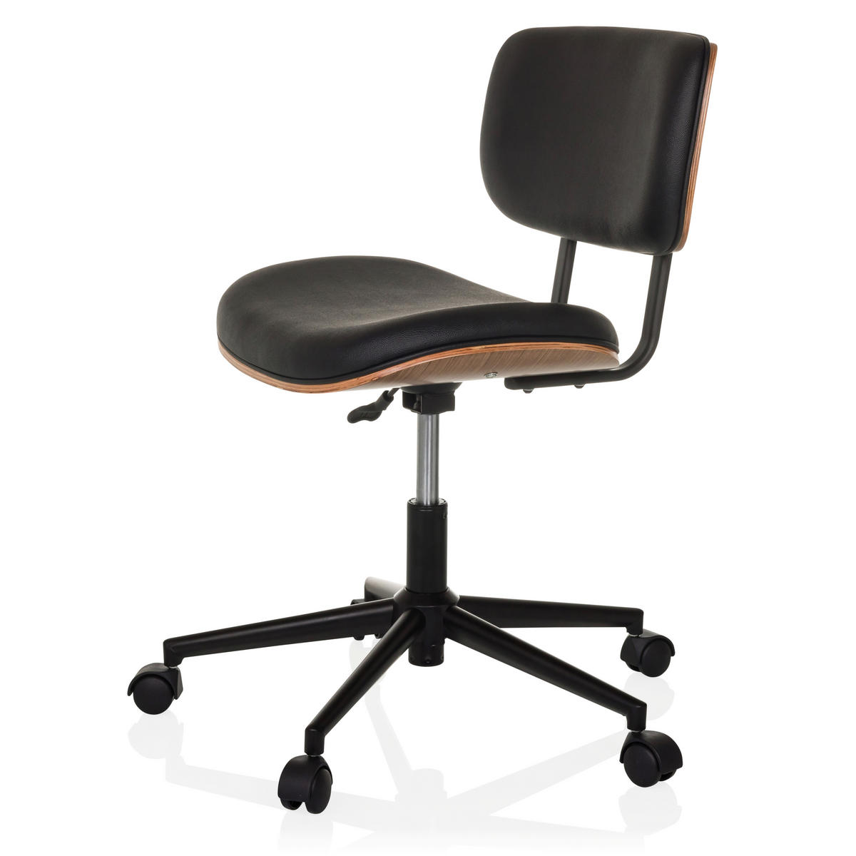 DREHSTUHL Schwarz  - Schwarz, MODERN, Leder/Kunststoff (59/73-83/59cm) - MID.YOU