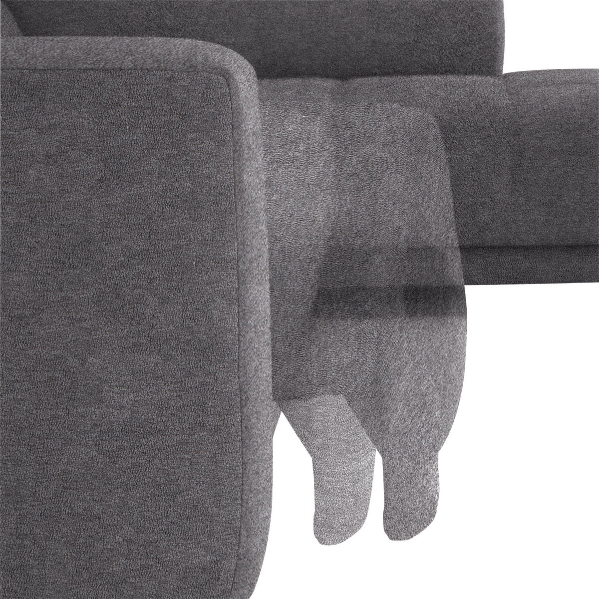 ECKSOFA  in Mikrofaser Grau  301/207 cm  - Schwarz/Grau, Design, Textil/Metall (301/207cm) - Xora